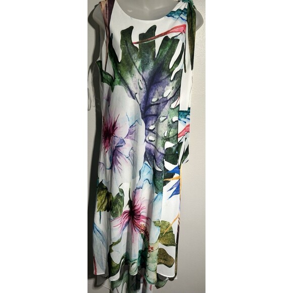 Frank Lyman Design Dresses & Skirts - Frank Lyman Tropical Floral Maxi Dress Sz 8 High Low Chiffon Wedding Guest